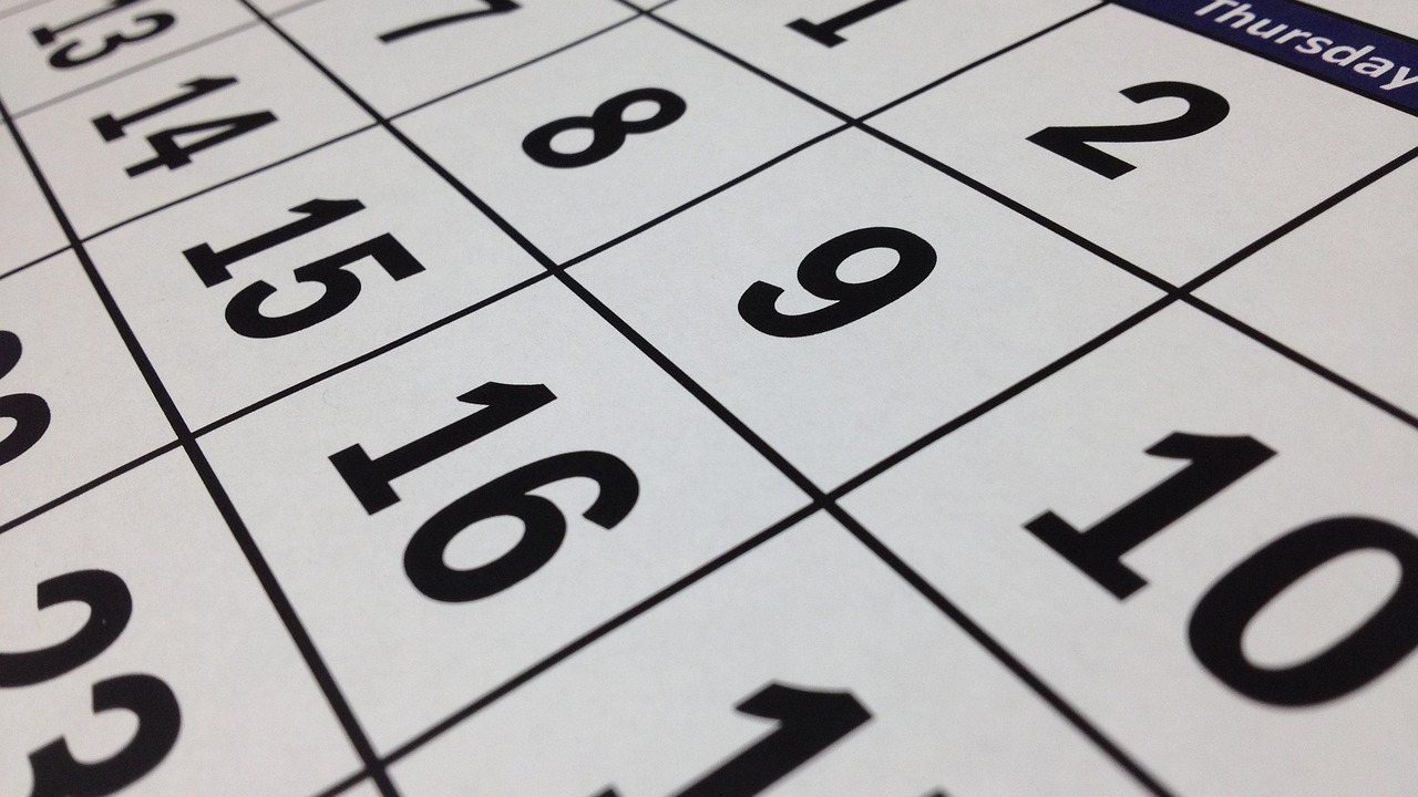 Kalender für die Planung der Haushaltshilfe
