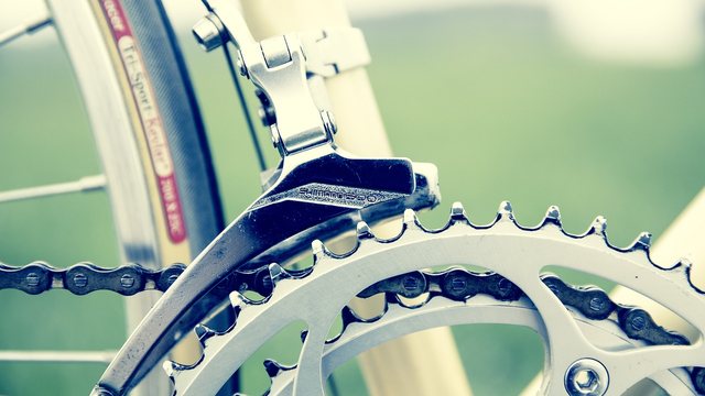 Nahaufnahme einer Fahrradkette
