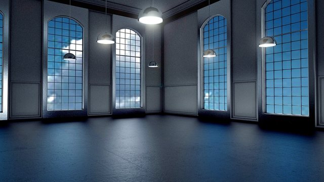 Leerer Raum mit Fenster und Tageslicht